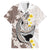 Brown and White Hawaii Shark Tattoo Hawaiian Shirt Puakenikeni Lei Plumeria Polynesian Pattern - Polynesian Pride