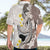 Brown and White Hawaii Shark Tattoo Hawaiian Shirt Puakenikeni Lei Plumeria Polynesian Pattern - Polynesian Pride