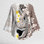Brown and White Hawaii Shark Tattoo Kimono Sleeve Blouse Puakenikeni Lei Plumeria Polynesian Pattern - Polynesian Pride