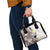 Brown and White Hawaii Shark Tattoo Shoulder Handbag Puakenikeni Lei Plumeria Polynesian Pattern - Polynesian Pride