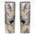 Brown and White Hawaii Shark Tattoo Skinny Tumbler Puakenikeni Lei Plumeria Polynesian Pattern - Polynesian Pride