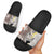 Brown and White Hawaii Shark Tattoo Slide Sandals Puakenikeni Lei Plumeria Polynesian Pattern - Polynesian Pride
