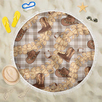 Khaki Palaka Hawaii Cowboy Beach Blanket Puakenikeni Lei Paniolo Papale Seamless Vibes - Polynesian Pride