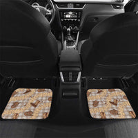 Khaki Palaka Hawaii Cowboy Car Mats Puakenikeni Lei Paniolo Papale Seamless Vibes - Polynesian Pride