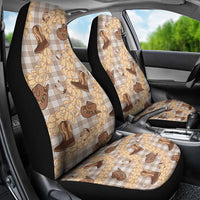 Khaki Palaka Hawaii Cowboy Car Seat Cover Puakenikeni Lei Paniolo Papale Seamless Vibes - Polynesian Pride