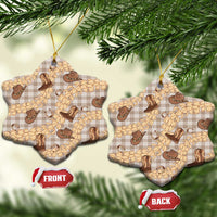 Khaki Palaka Hawaii Cowboy Ceramic Ornament Puakenikeni Lei Paniolo Papale Seamless Vibes - Polynesian Pride