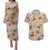 Khaki Palaka Hawaii Cowboy Couples Matching Puletasi and Hawaiian Shirt Puakenikeni Lei Paniolo Papale Seamless Vibes - Polynesian Pride