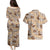 Khaki Palaka Hawaii Cowboy Couples Matching Puletasi and Hawaiian Shirt Puakenikeni Lei Paniolo Papale Seamless Vibes - Polynesian Pride