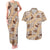 Khaki Palaka Hawaii Cowboy Couples Matching Tank Maxi Dress and Hawaiian Shirt Puakenikeni Lei Paniolo Papale Seamless Vibes - Polynesian Pride