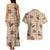 Khaki Palaka Hawaii Cowboy Couples Matching Tank Maxi Dress and Hawaiian Shirt Puakenikeni Lei Paniolo Papale Seamless Vibes - Polynesian Pride