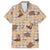 Khaki Palaka Hawaii Cowboy Family Matching Off The Shoulder Long Sleeve Dress and Hawaiian Shirt Puakenikeni Lei Paniolo Papale Seamless Vibes - Polynesian Pride