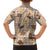 Khaki Palaka Hawaii Cowboy Family Matching Off Shoulder Maxi Dress and Hawaiian Shirt Puakenikeni Lei Paniolo Papale Seamless Vibes - Polynesian Pride