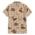Khaki Palaka Hawaii Cowboy Family Matching Off Shoulder Short Dress and Hawaiian Shirt Puakenikeni Lei Paniolo Papale Seamless Vibes - Polynesian Pride
