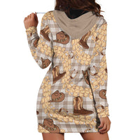 Khaki Palaka Hawaii Cowboy Hoodie Dress Puakenikeni Lei Paniolo Papale Seamless Vibes - Polynesian Pride