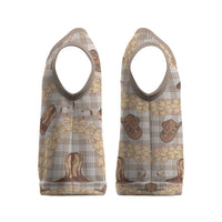 Khaki Palaka Hawaii Cowboy Christmas Knitted V-Neck Vest Puakenikeni Lei Paniolo Papale Seamless Vibes - Polynesian Pride