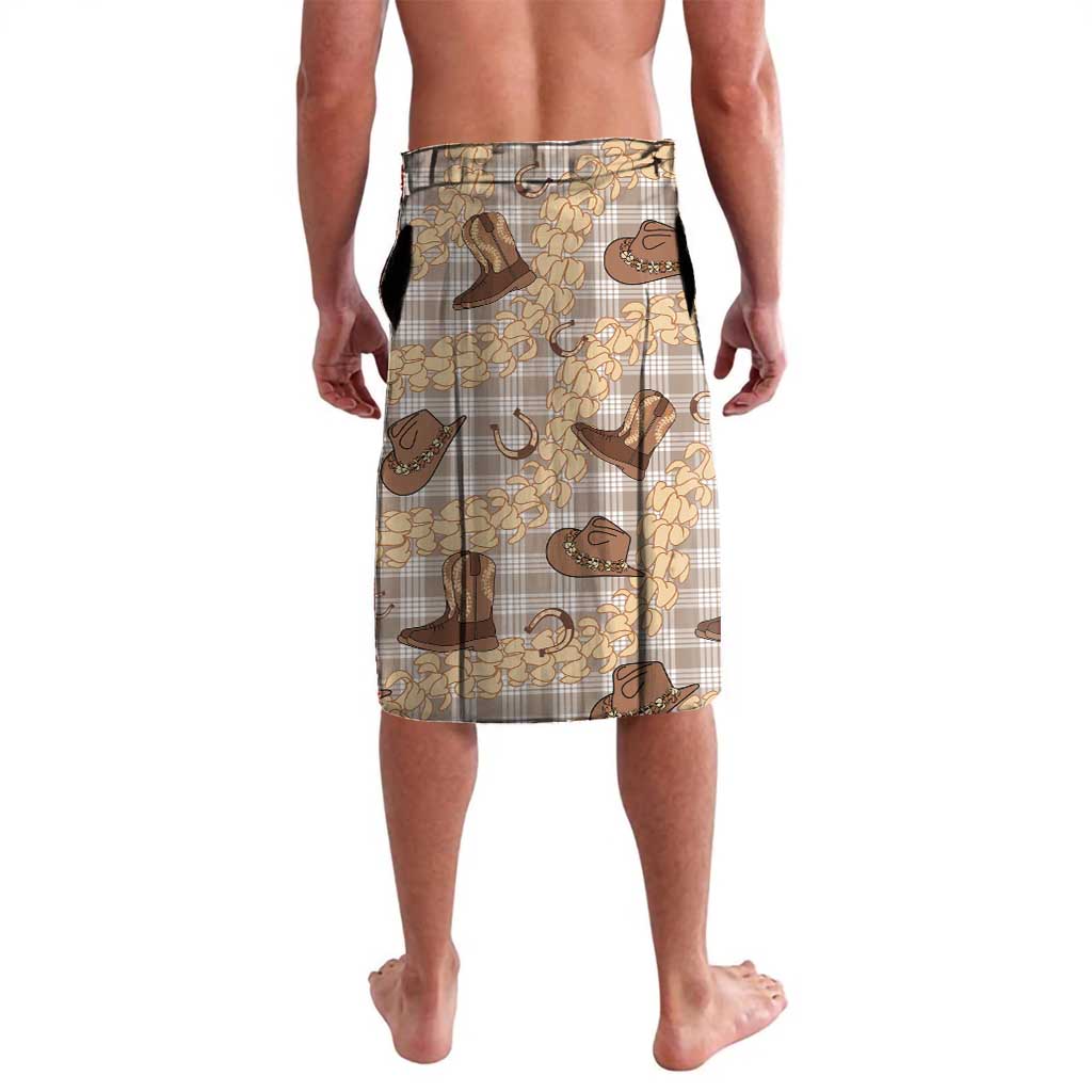 Khaki Palaka Hawaii Cowboy Lavalava Puakenikeni Lei Paniolo Papale Seamless Vibes - Polynesian Pride