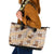 Khaki Palaka Hawaii Cowboy Leather Tote Bag Puakenikeni Lei Paniolo Papale Seamless Vibes - Polynesian Pride