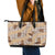 Khaki Palaka Hawaii Cowboy Leather Tote Bag Puakenikeni Lei Paniolo Papale Seamless Vibes - Polynesian Pride
