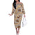 Khaki Palaka Hawaii Cowboy Off The Shoulder Long Sleeve Dress Puakenikeni Lei Paniolo Papale Seamless Vibes - Polynesian Pride