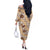 Khaki Palaka Hawaii Cowboy Off The Shoulder Long Sleeve Dress Puakenikeni Lei Paniolo Papale Seamless Vibes - Polynesian Pride