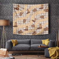 Khaki Palaka Hawaii Cowboy Tapestry Puakenikeni Lei Paniolo Papale Seamless Vibes - Polynesian Pride
