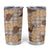 Khaki Palaka Hawaii Cowboy Tumbler Cup Puakenikeni Lei Paniolo Papale Seamless Vibes - Polynesian Pride