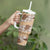 Khaki Palaka Hawaii Cowboy Tumbler With Handle Puakenikeni Lei Paniolo Papale Seamless Vibes - Polynesian Pride