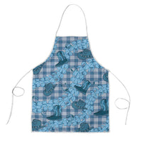 Cyan Palaka Hawaii Cowboy Apron Puakenikeni Lei Paniolo Papale Seamless Vibes - Polynesian Pride