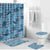 Cyan Palaka Hawaii Cowboy Bathroom Set Puakenikeni Lei Paniolo Papale Seamless Vibes - Polynesian Pride