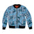 Cyan Palaka Hawaii Cowboy Bomber Jacket Puakenikeni Lei Paniolo Papale Seamless Vibes - Polynesian Pride