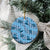 Cyan Palaka Hawaii Cowboy Ceramic Ornament Puakenikeni Lei Paniolo Papale Seamless Vibes - Polynesian Pride