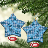 Cyan Palaka Hawaii Cowboy Ceramic Ornament Puakenikeni Lei Paniolo Papale Seamless Vibes - Polynesian Pride