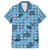 Cyan Palaka Hawaii Cowboy Family Matching Long Sleeve Bodycon Dress and Hawaiian Shirt Puakenikeni Lei Paniolo Papale Seamless Vibes - Polynesian Pride