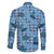 Cyan Palaka Hawaii Cowboy Family Matching Off The Shoulder Long Sleeve Dress and Hawaiian Shirt Puakenikeni Lei Paniolo Papale Seamless Vibes - Polynesian Pride