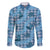 Cyan Palaka Hawaii Cowboy Family Matching Off Shoulder Short Dress and Hawaiian Shirt Puakenikeni Lei Paniolo Papale Seamless Vibes - Polynesian Pride