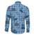 Cyan Palaka Hawaii Cowboy Family Matching Off Shoulder Short Dress and Hawaiian Shirt Puakenikeni Lei Paniolo Papale Seamless Vibes - Polynesian Pride