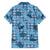Cyan Palaka Hawaii Cowboy Family Matching Short Sleeve Bodycon Dress and Hawaiian Shirt Puakenikeni Lei Paniolo Papale Seamless Vibes - Polynesian Pride