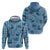 Cyan Palaka Hawaii Cowboy Hoodie Puakenikeni Lei Paniolo Papale Seamless Vibes - Polynesian Pride