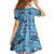 Cyan Palaka Hawaii Cowboy Kid Short Sleeve Dress Puakenikeni Lei Paniolo Papale Seamless Vibes - Polynesian Pride