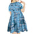 Cyan Palaka Hawaii Cowboy Kid Short Sleeve Dress Puakenikeni Lei Paniolo Papale Seamless Vibes - Polynesian Pride