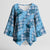 Cyan Palaka Hawaii Cowboy Kimono Sleeve Blouse Puakenikeni Lei Paniolo Papale Seamless Vibes - Polynesian Pride