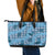 Cyan Palaka Hawaii Cowboy Leather Tote Bag Puakenikeni Lei Paniolo Papale Seamless Vibes - Polynesian Pride