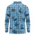 Cyan Palaka Hawaii Cowboy Long Sleeve Polo Shirt Puakenikeni Lei Paniolo Papale Seamless Vibes - Polynesian Pride