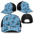 Cyan Palaka Hawaii Cowboy Mesh Trucker Cap Puakenikeni Lei Paniolo Papale Seamless Vibes - Polynesian Pride