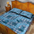 Cyan Palaka Hawaii Cowboy Quilt Bed Set Puakenikeni Lei Paniolo Papale Seamless Vibes - Polynesian Pride