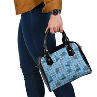 Cyan Palaka Hawaii Cowboy Shoulder Handbag Puakenikeni Lei Paniolo Papale Seamless Vibes - Polynesian Pride