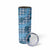 Cyan Palaka Hawaii Cowboy Skinny Tumbler Puakenikeni Lei Paniolo Papale Seamless Vibes - Polynesian Pride