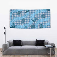 Cyan Palaka Hawaii Cowboy Tapestry Puakenikeni Lei Paniolo Papale Seamless Vibes - Polynesian Pride