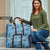 Cyan Palaka Hawaii Cowboy Travel Bag Puakenikeni Lei Paniolo Papale Seamless Vibes - Polynesian Pride