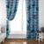 Cyan Palaka Hawaii Cowboy Window Curtain Puakenikeni Lei Paniolo Papale Seamless Vibes - Polynesian Pride